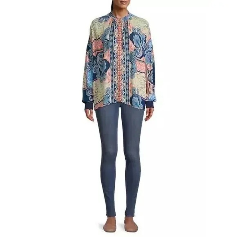 Johnny Was Multicolor Paisley Blouse - Picture 2 of 10